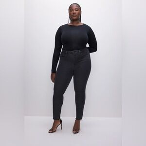 NWT Good American Good Leg Skinny Always Fits size 14-18 Charcoal Black Denim